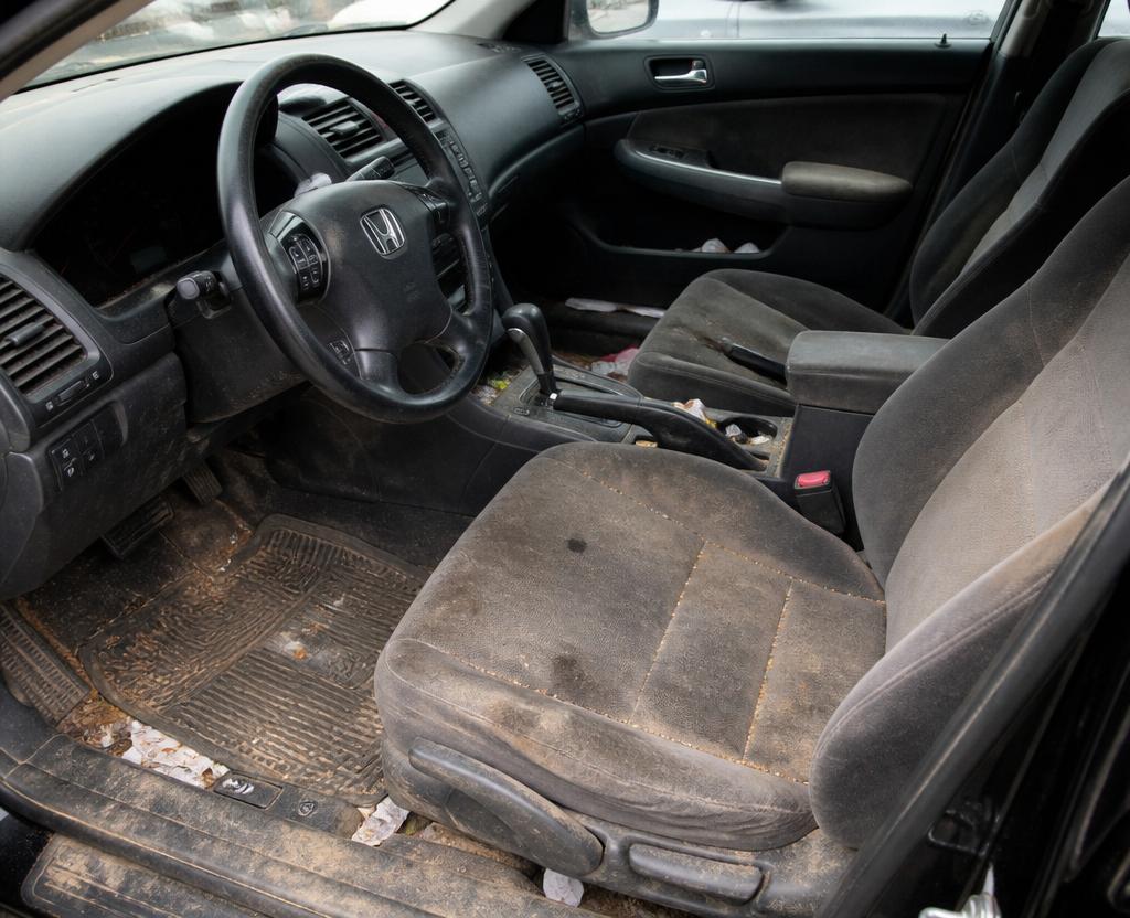Deep car interior cleaning — before cleaning