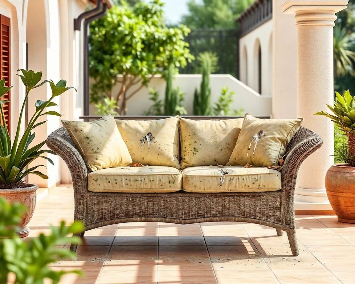 Terrace furniture — before cleaning